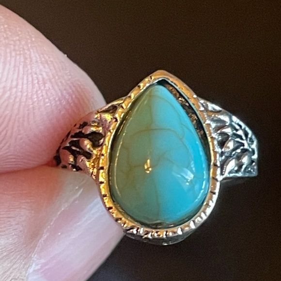 Water drop turquoise ring size 4 - Picture 5 of 9
